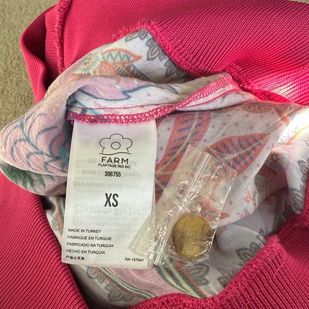 FARM Rio macaw scarf cardigan NWOT - Picture 9 of 10